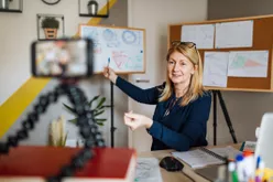 Woman teaching a class virtually